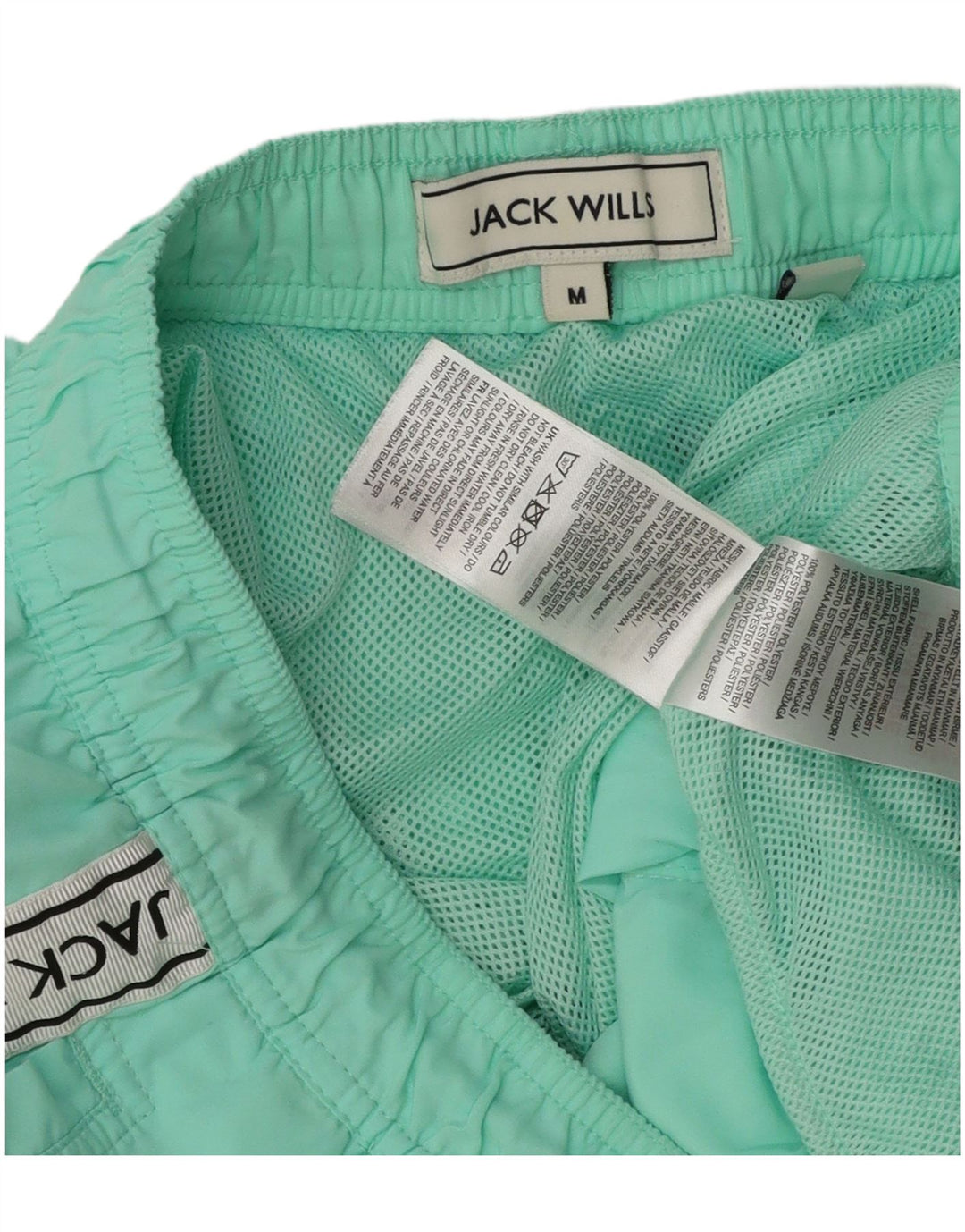 Shorts de natação masculino Jack Wills gráfico médio turquesa colorblock