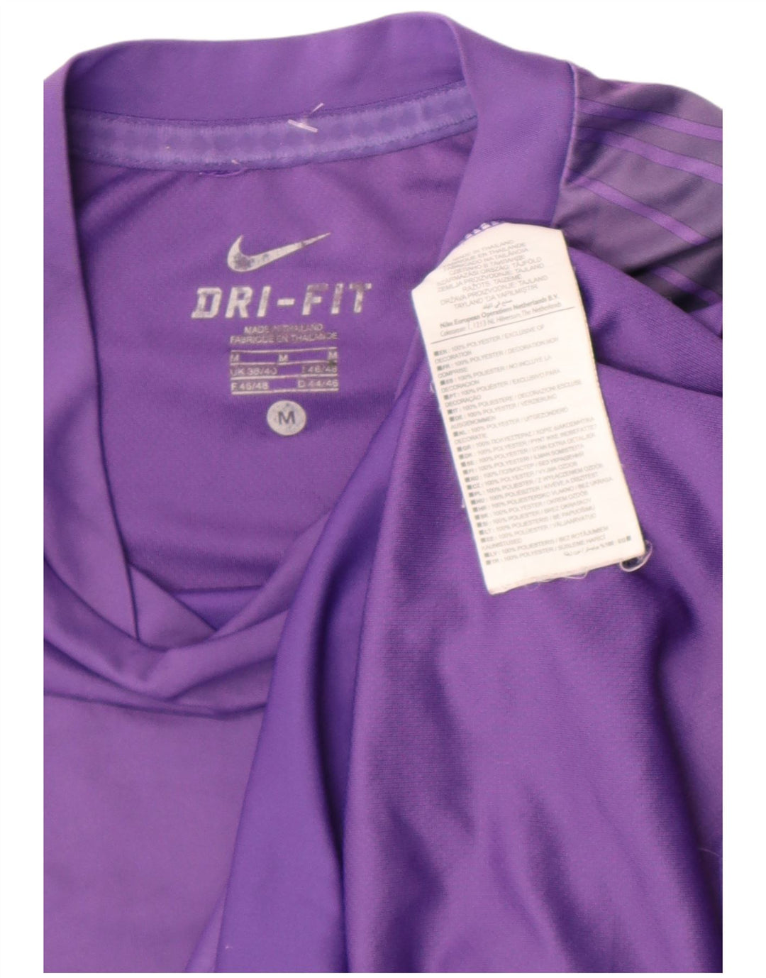 Camiseta masculina Nike Dri Fit Top médio roxo colorblock poliéster