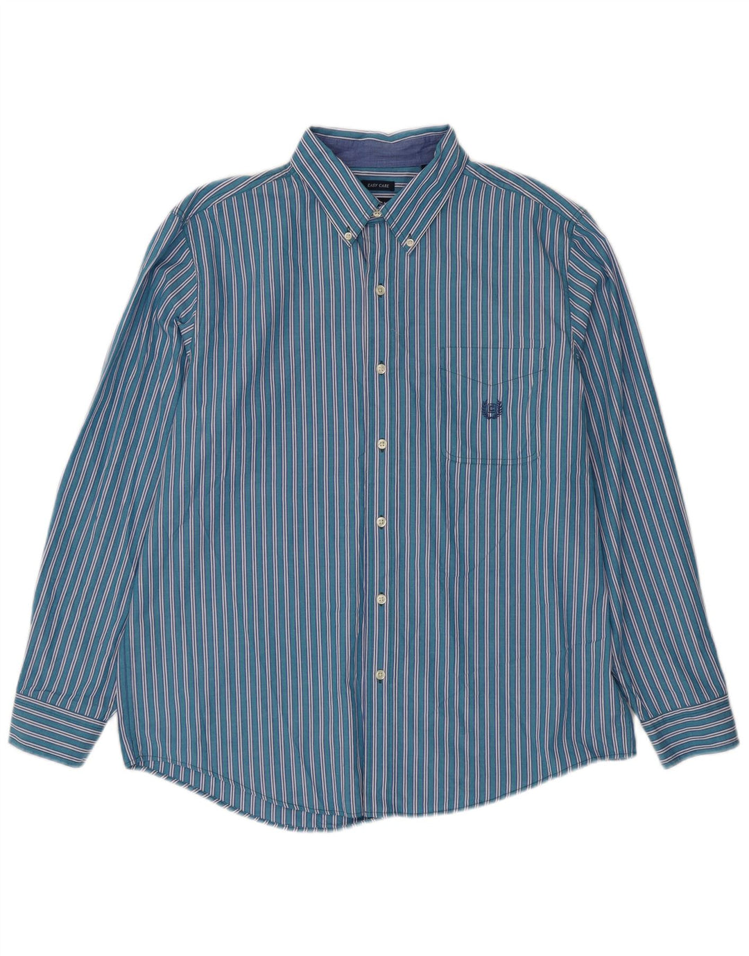 Camisa masculina Chaps grande algodão listrado azul