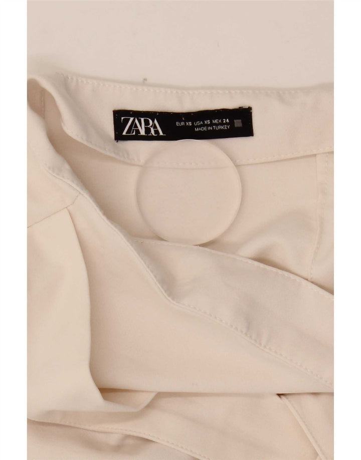 Zara Womens Skort XS W24 Poliéster Branco