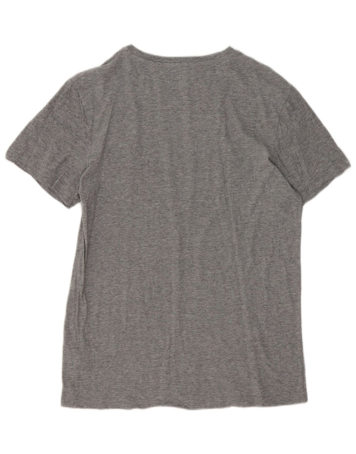 Jack & Jones Mens Graphic T-Shirt Top Medium Grey Flecked Cotton
