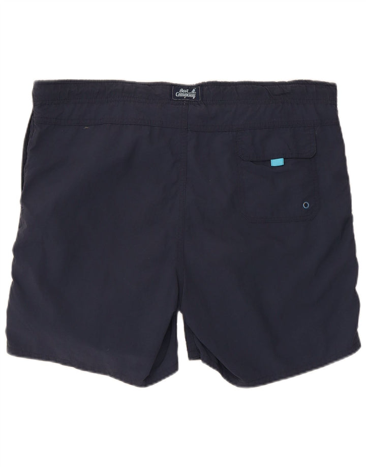 Shorts de natação masculino da Best Company, poliéster azul marinho médio