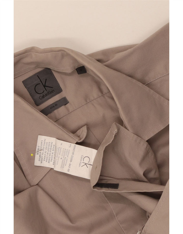 Camisa Calvin Klein Masculina Slim Fit Médio Algodão Bege