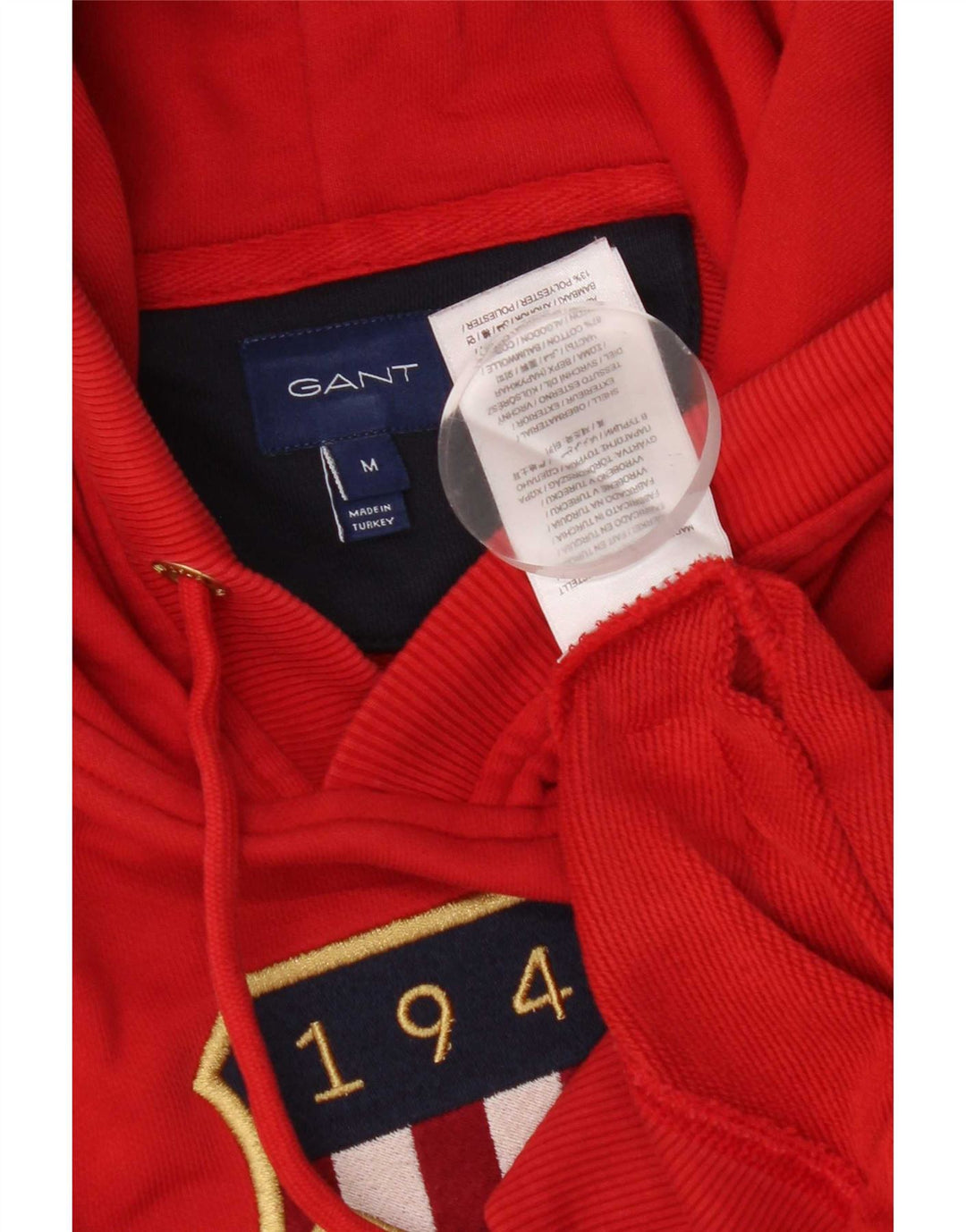 Gant moletom com capuz masculino gráfico médio algodão vermelho