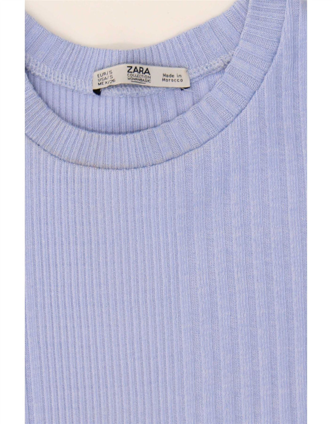 Blusa feminina assimétrica Zara Top UK 8 pequeno azul
