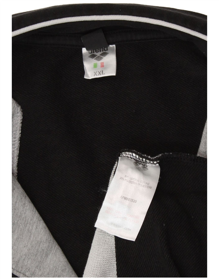 Arena Mens Treino Top Jaqueta 2XL Algodão Colorblock Preto