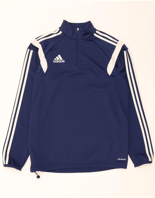 Adidas Mens Climacool Pullover Treino Top Médio Azul Marinho Colorblock