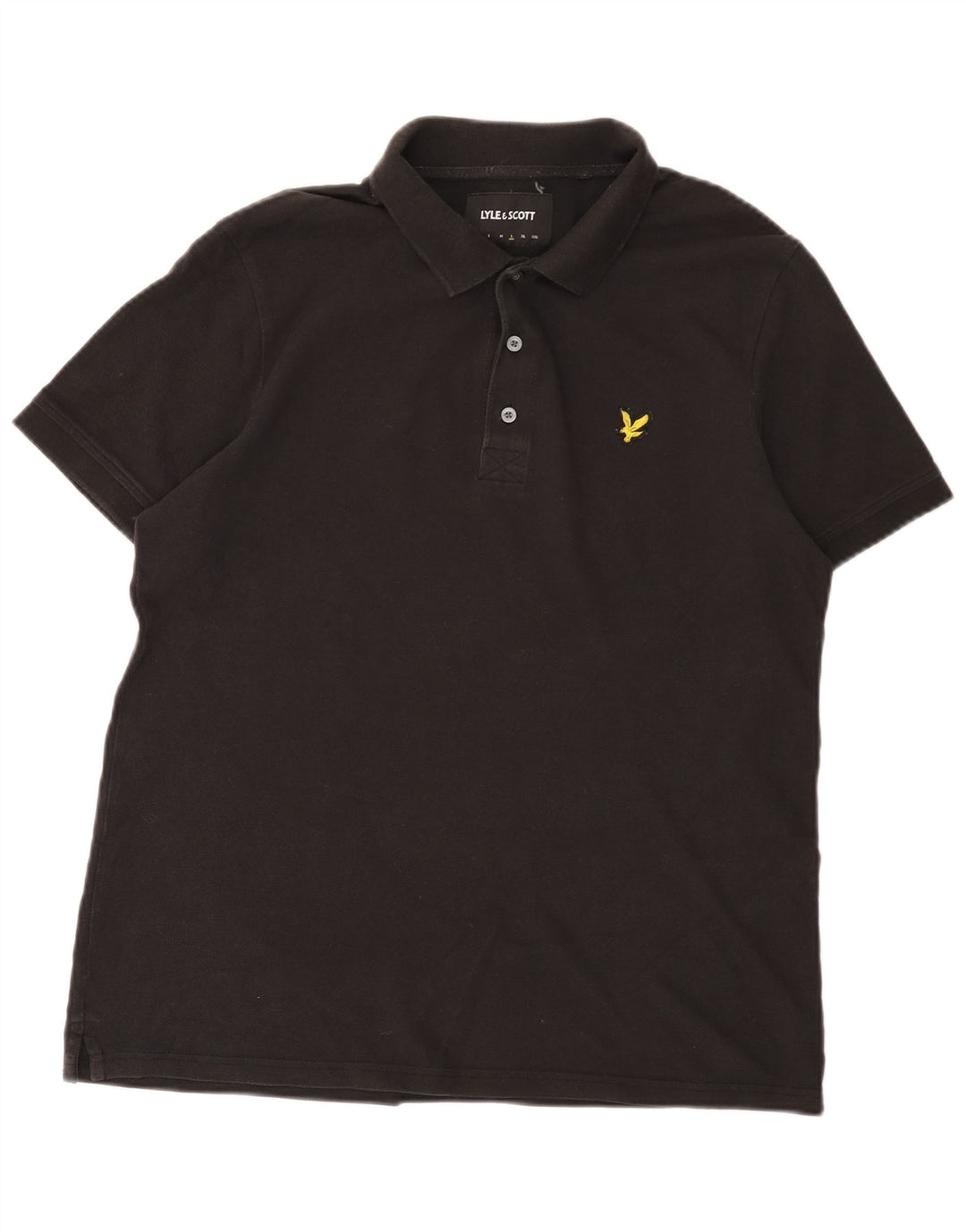 Camisa polo masculina Lyle & Scott grande algodão preto