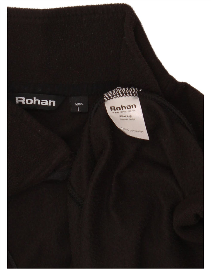 Suéter de lã masculino ROHAN com zíper e gola grande poliéster preto