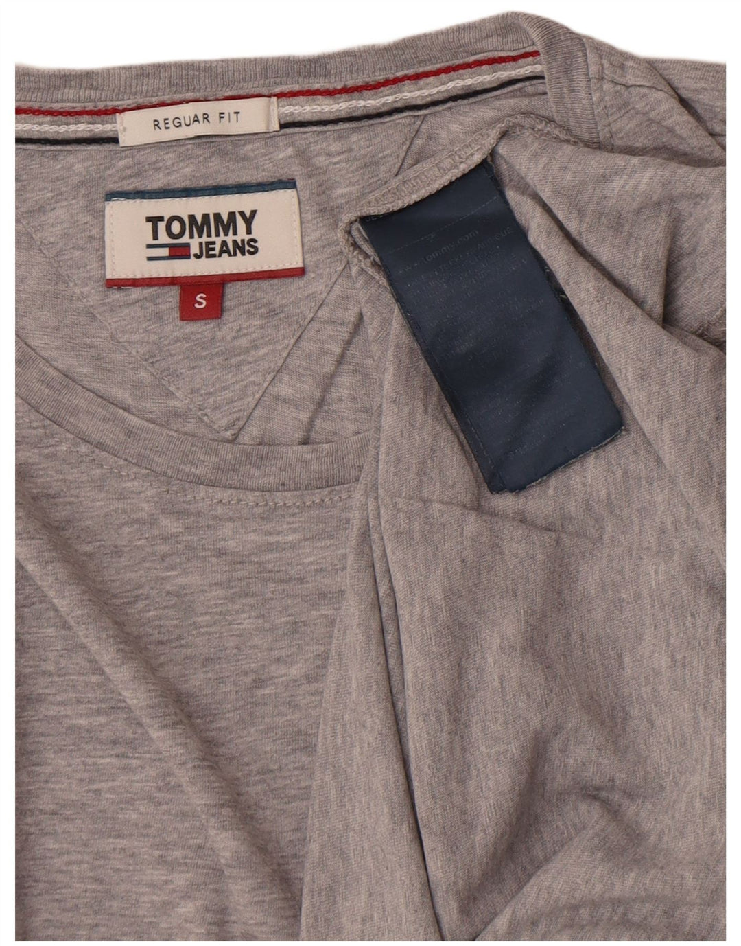 Tommy Hilfiger Camiseta masculina regular fit top pequeno algodão cinza
