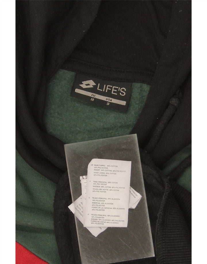 LOTTO moletom com capuz masculino médio preto colorblock algodão