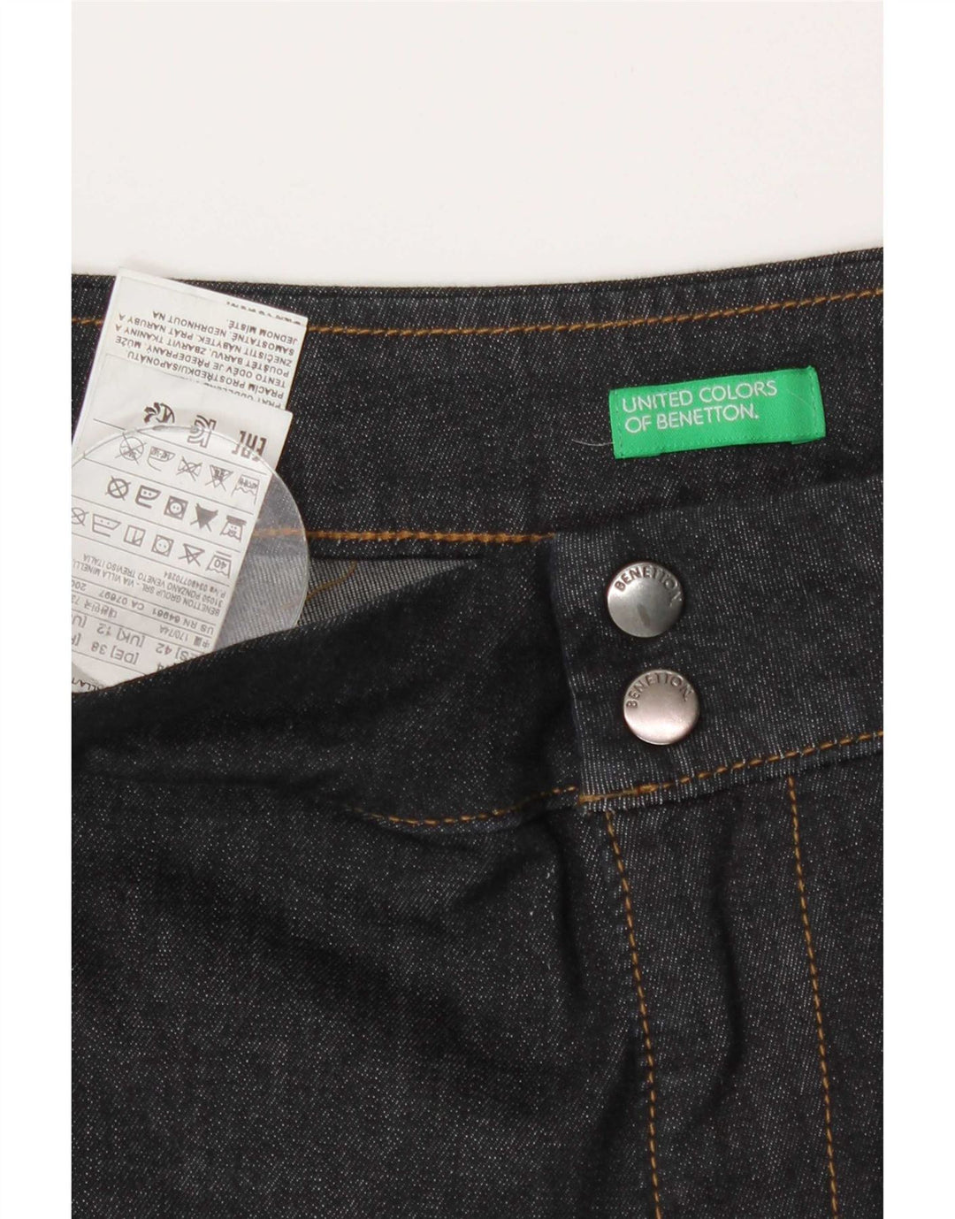 Benetton Jeans Bootcut Feminino Reino Unido 12 Médio W32 L34 Azul Marinho Algodão