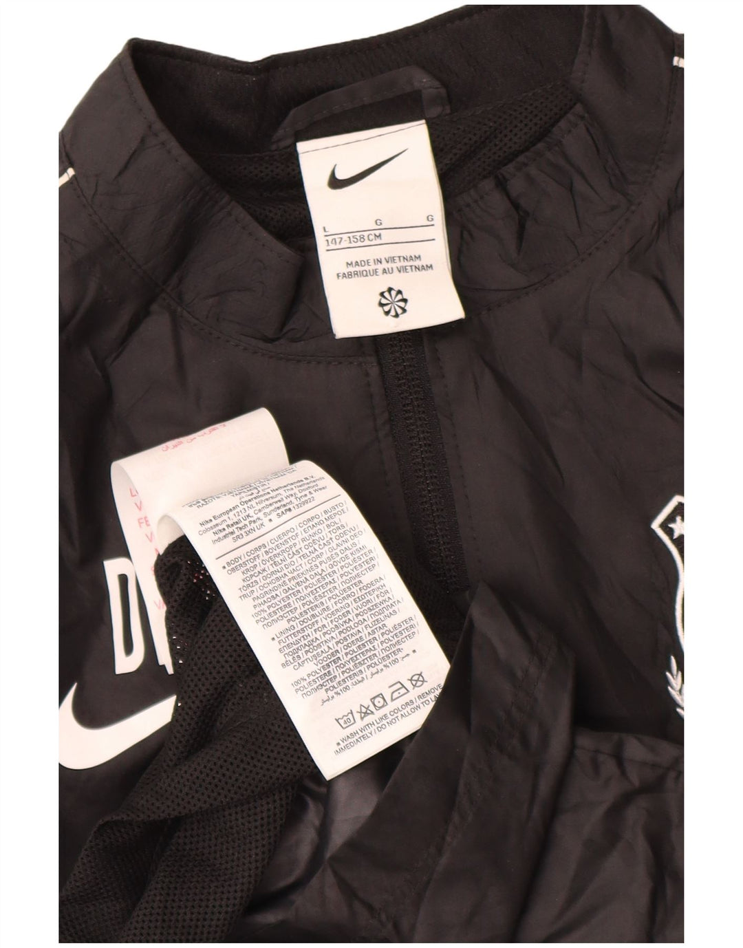 Jaqueta de chuva Nike Boys Graphic 12-13 anos grande poliéster preto