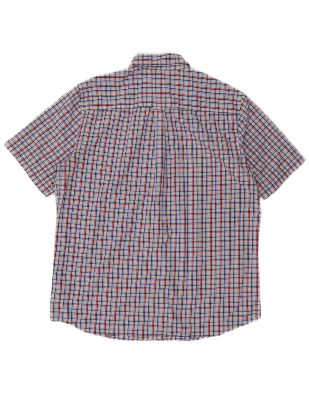 Camisa masculina de manga curta Chaps grande algodão xadrez azul