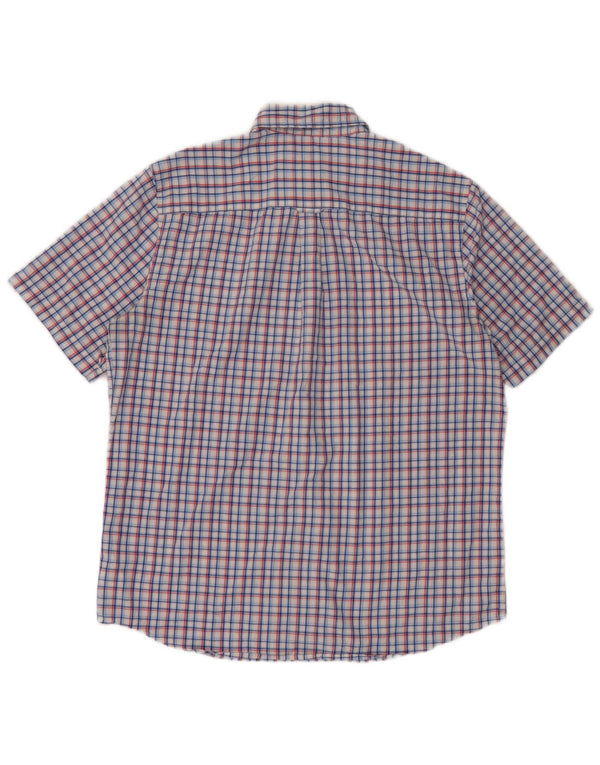 Camisa masculina de manga curta Chaps grande algodão xadrez azul