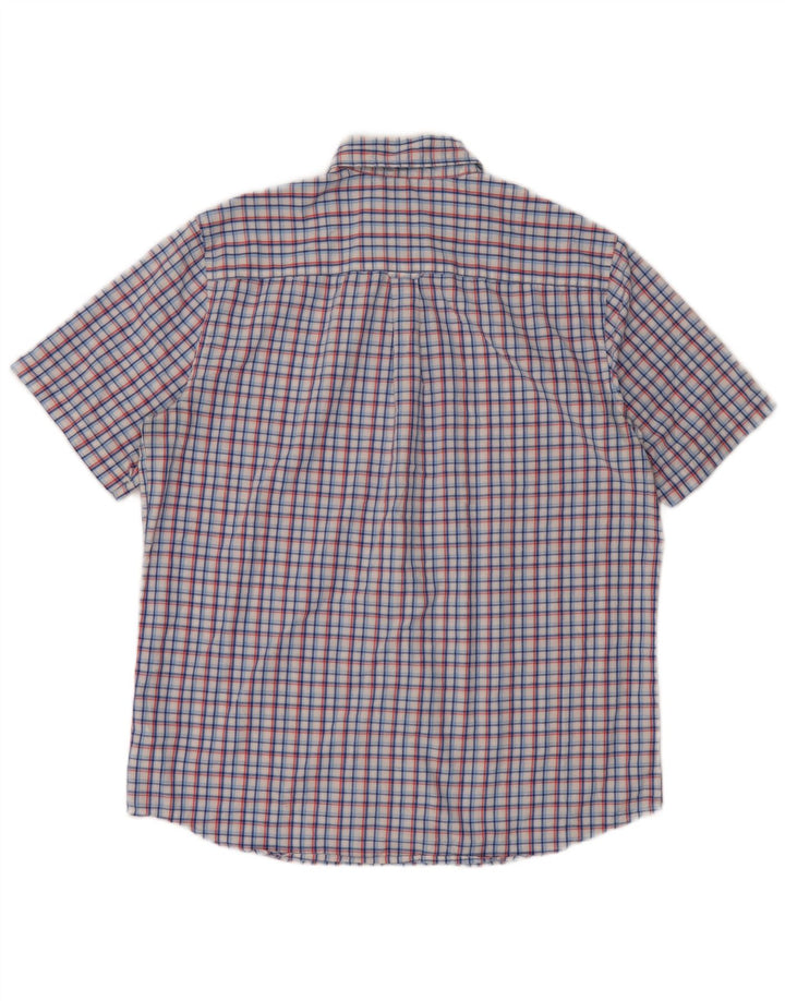 Camisa masculina de manga curta Chaps grande algodão xadrez azul