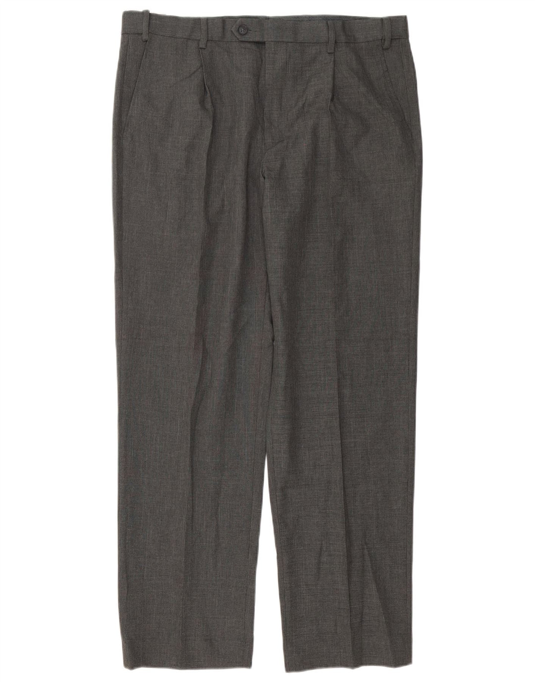 Calça masculina de ajuste regular MARKS & SPENCER W36 L31 poliéster cinza