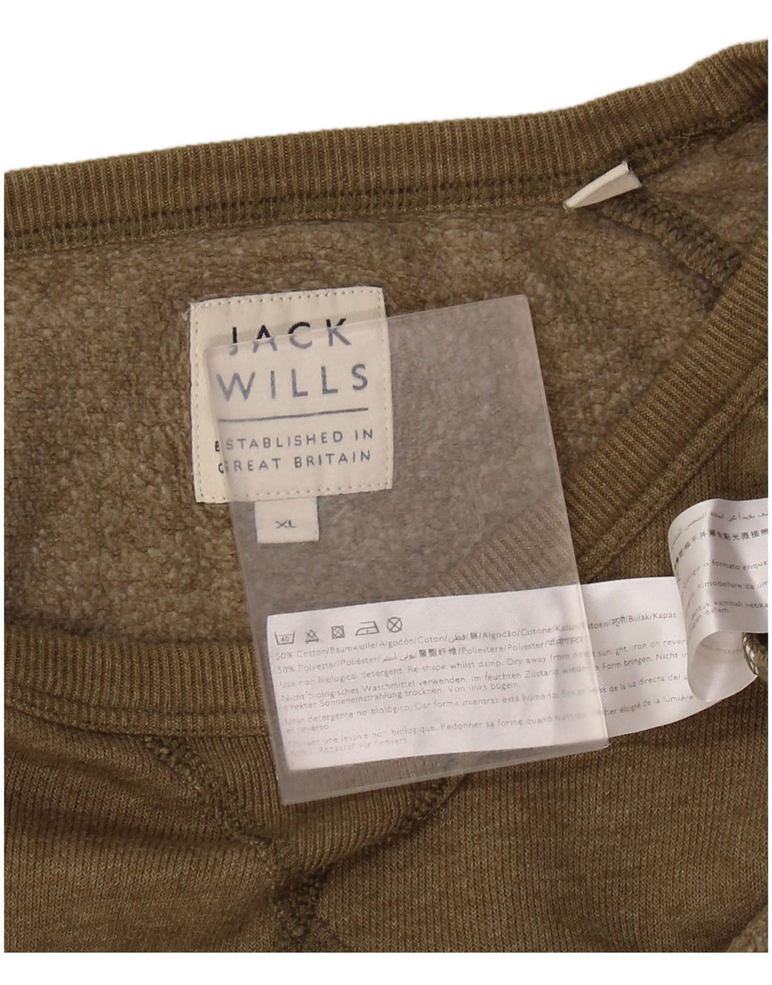 Jack Wills moletom masculino Jumper XL algodão cáqui