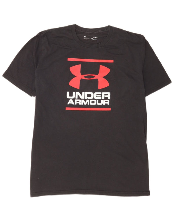 Camiseta masculina Under Armour Heat Gear Graphic Top grande de algodão preto