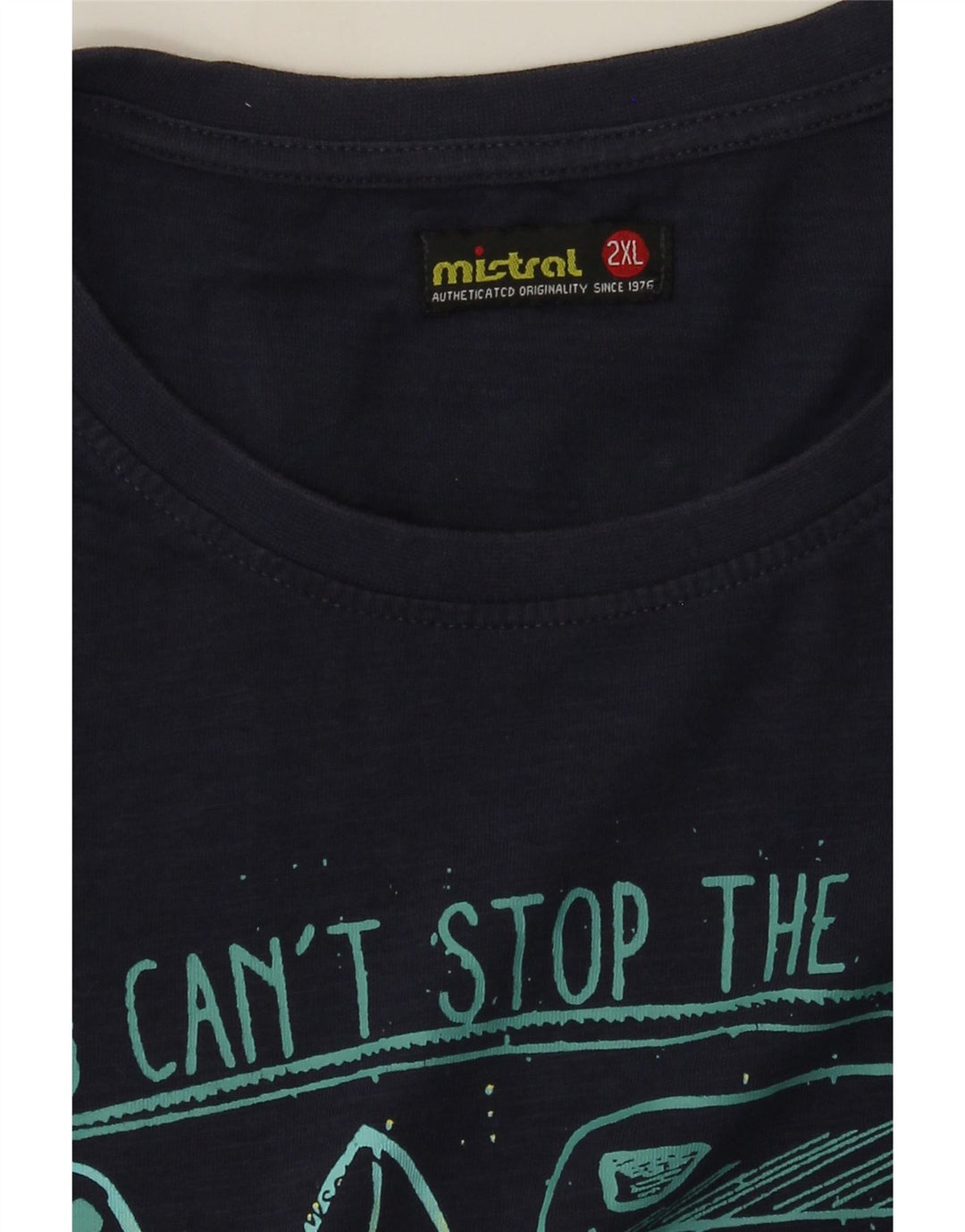 Camiseta gráfica masculina Mistral Top 2XL azul marinho
