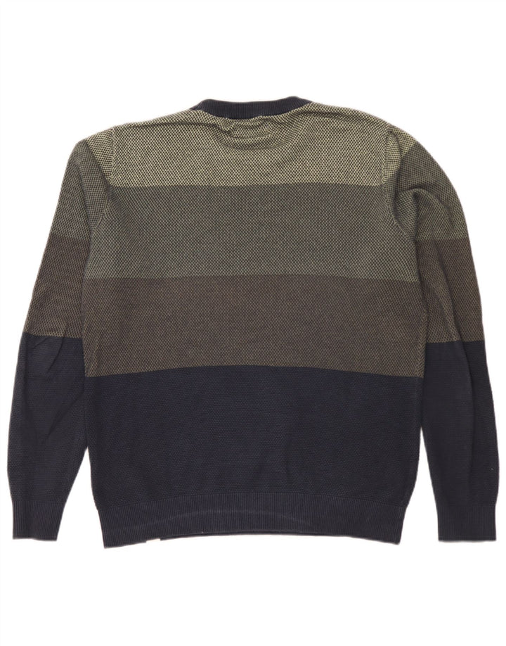 Suéter masculino Jack & Jones com gola redonda, bloco colorido médio multicolorido