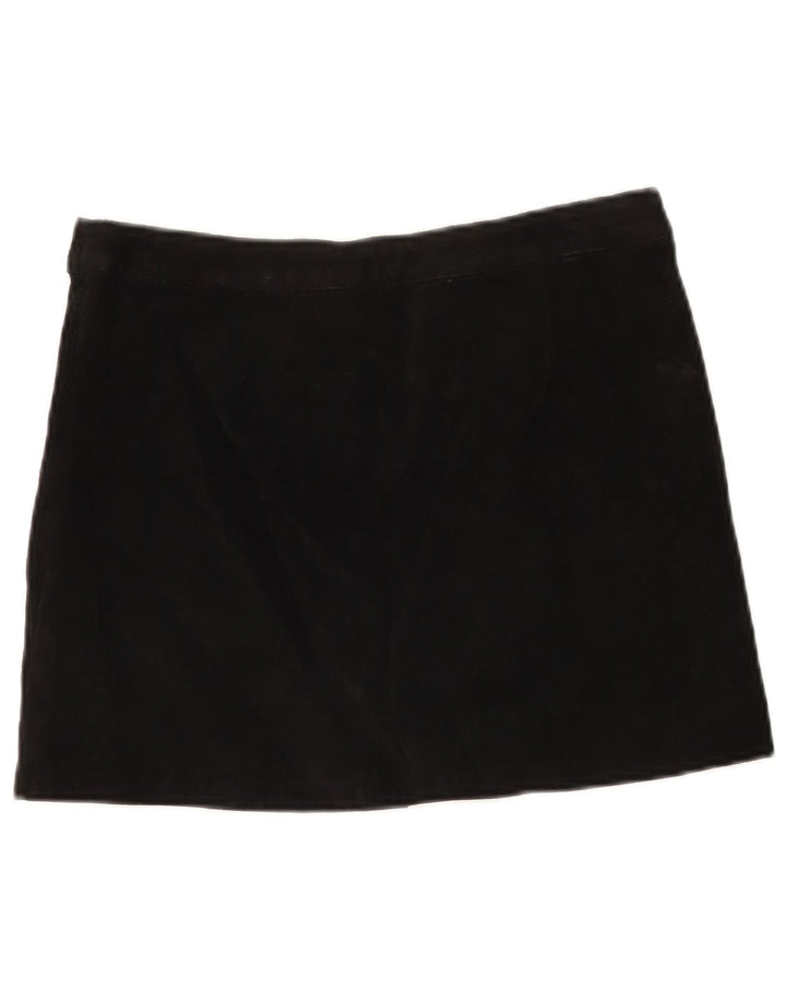 Mini saia feminina de camurça Pimkie IT 44 médio W30 couro preto