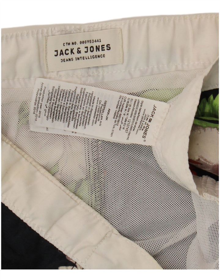 Shorts de natação masculino JACK & JONES médio preto floral poliéster