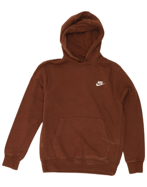 Nike Mens Hoodie Jumper Pequeno Algodão Marrom