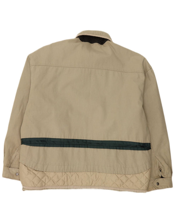 Jaqueta bomber masculina vintage UK 42 XL bege Colourblock