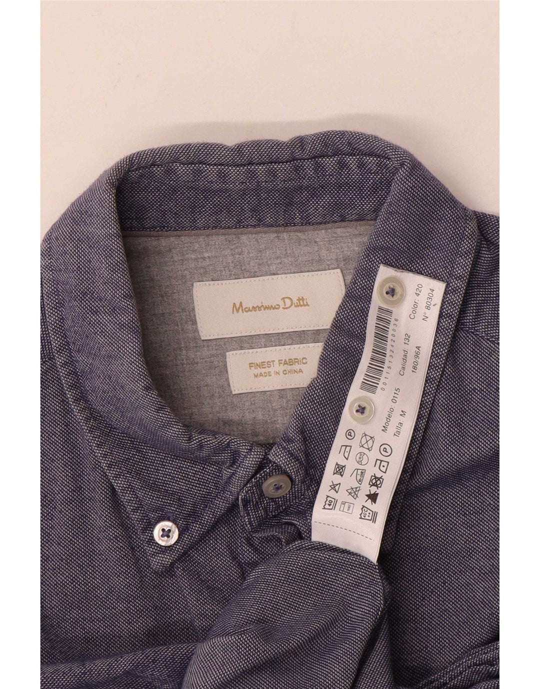 Camisa masculina Massimo Dutti algodão azul médio