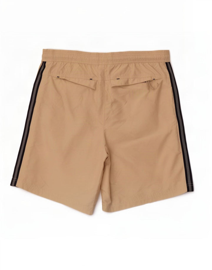 Adidas masculino gráfico esporte shorts médio bege colorblock poliéster