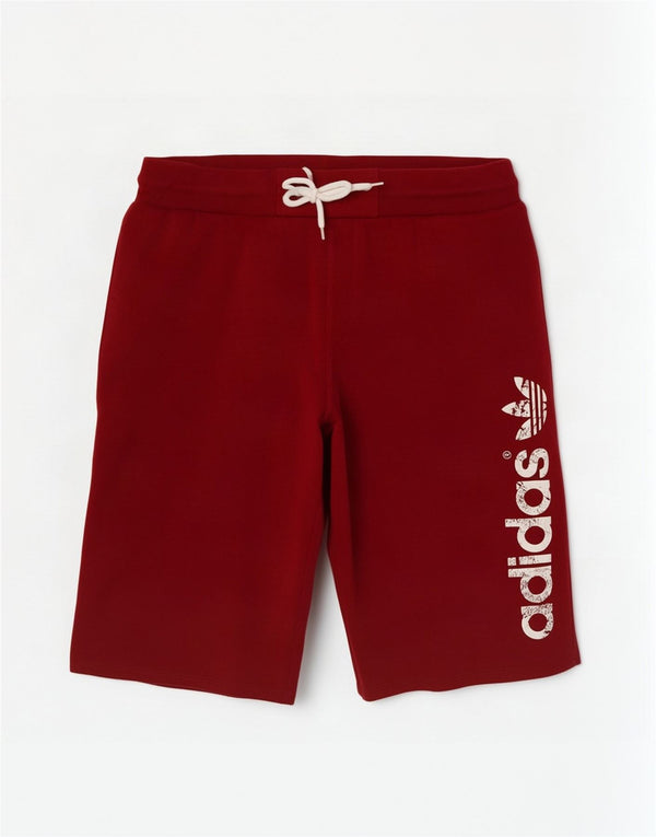 Adidas Mens Graphic Sport Shorts Médio Borgonha Algodão