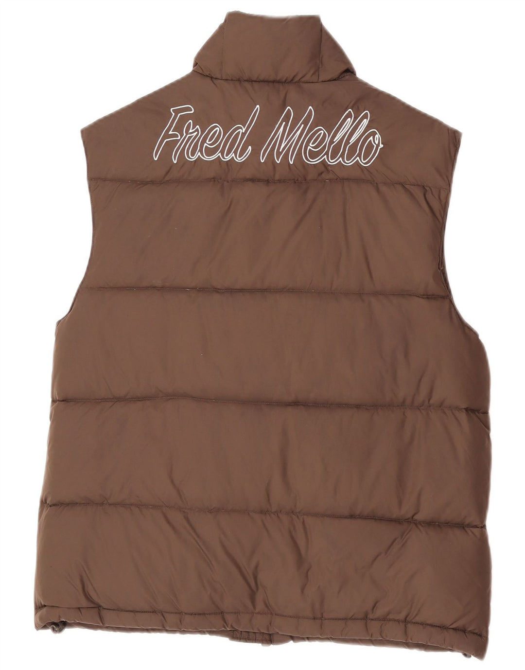Colete masculino acolchoado gráfico Fred Mello UK 40 poliamida marrom médio
