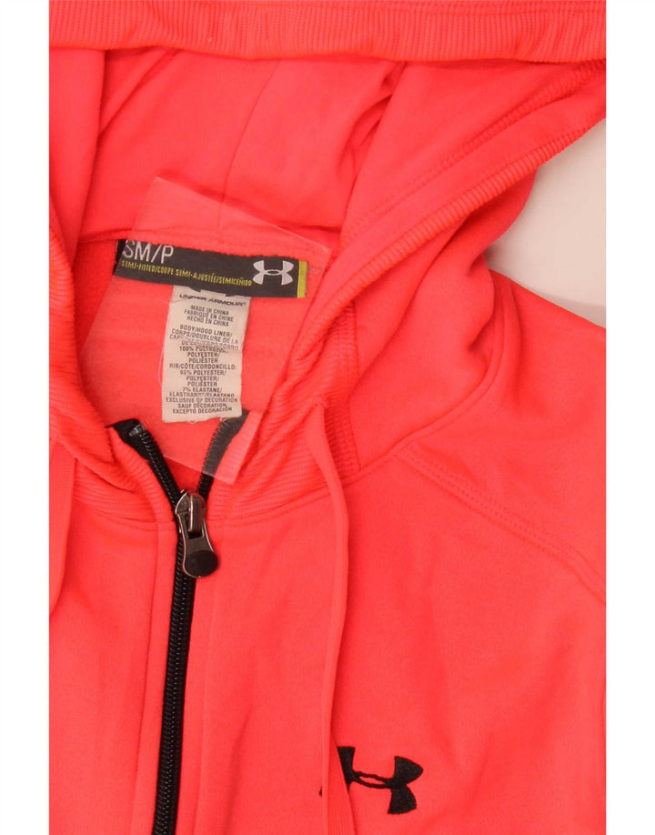 Suéter feminino Under Armour com capuz e zíper Reino Unido 10 poliéster rosa pequeno
