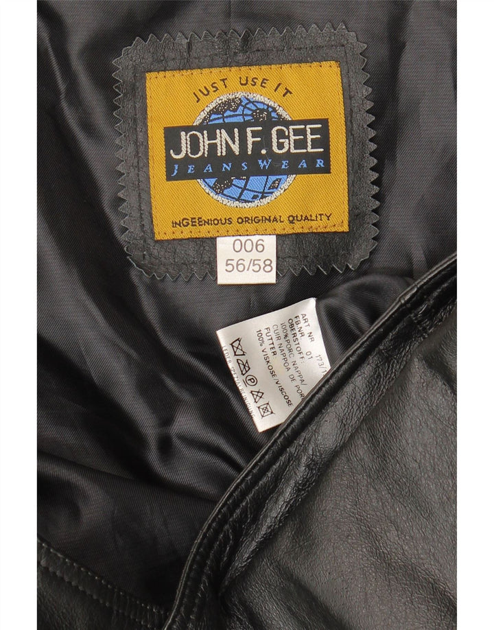 Colete de couro masculino JOHN F GEE IT 56 2XL couro preto