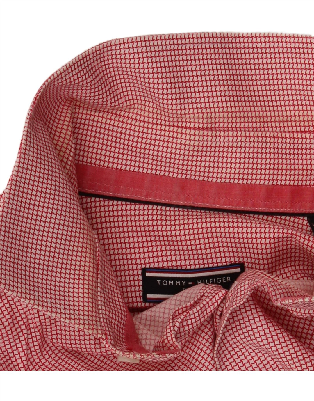 Camisa masculina sob medida Tommy Hilfiger tamanho 39 15 1/2 médio vermelho houndstooth
