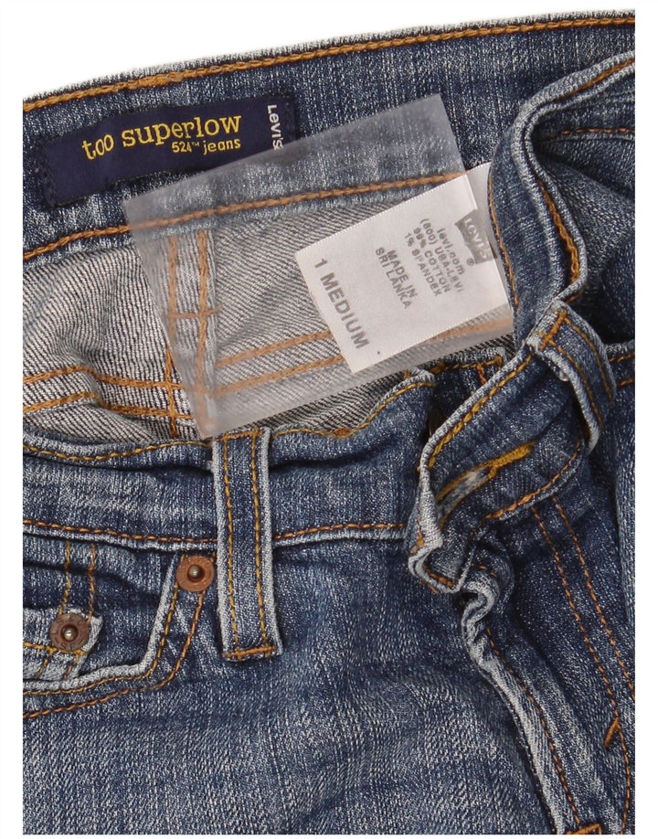 Calça jeans feminina Levi's 524 Too Superlow skinny US 1 XS W28 L32 azul algodão