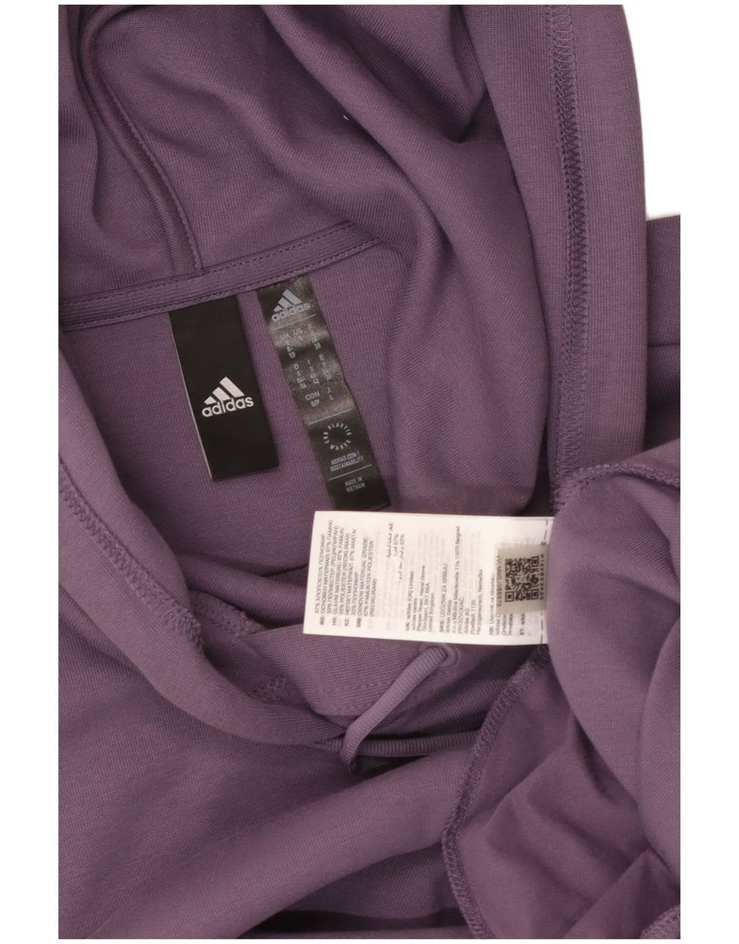 ADIDAS Womens Oversized Hoodie Jumper UK 8/10 Pequeno Roxo Algodão
