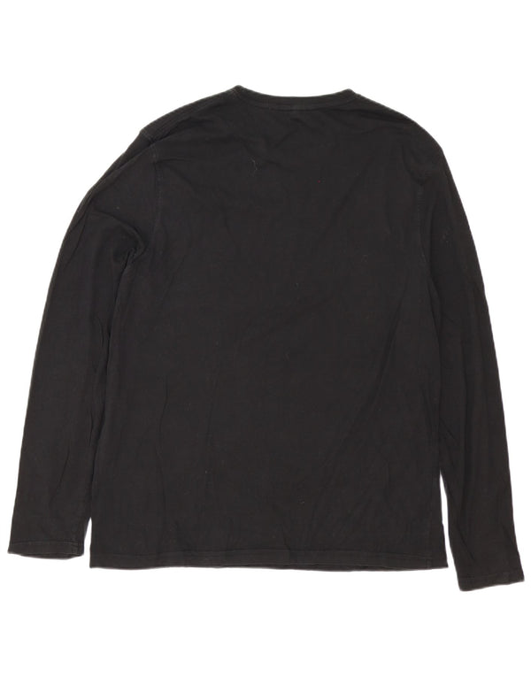 Mountain Warehouse Mens Top Manga Longa Grande Algodão Preto