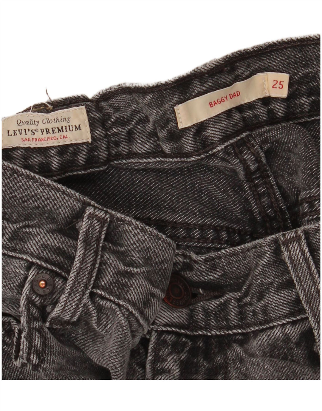 Jeans femininos Levi's Baggy Dad Loose W25 L28 cinza