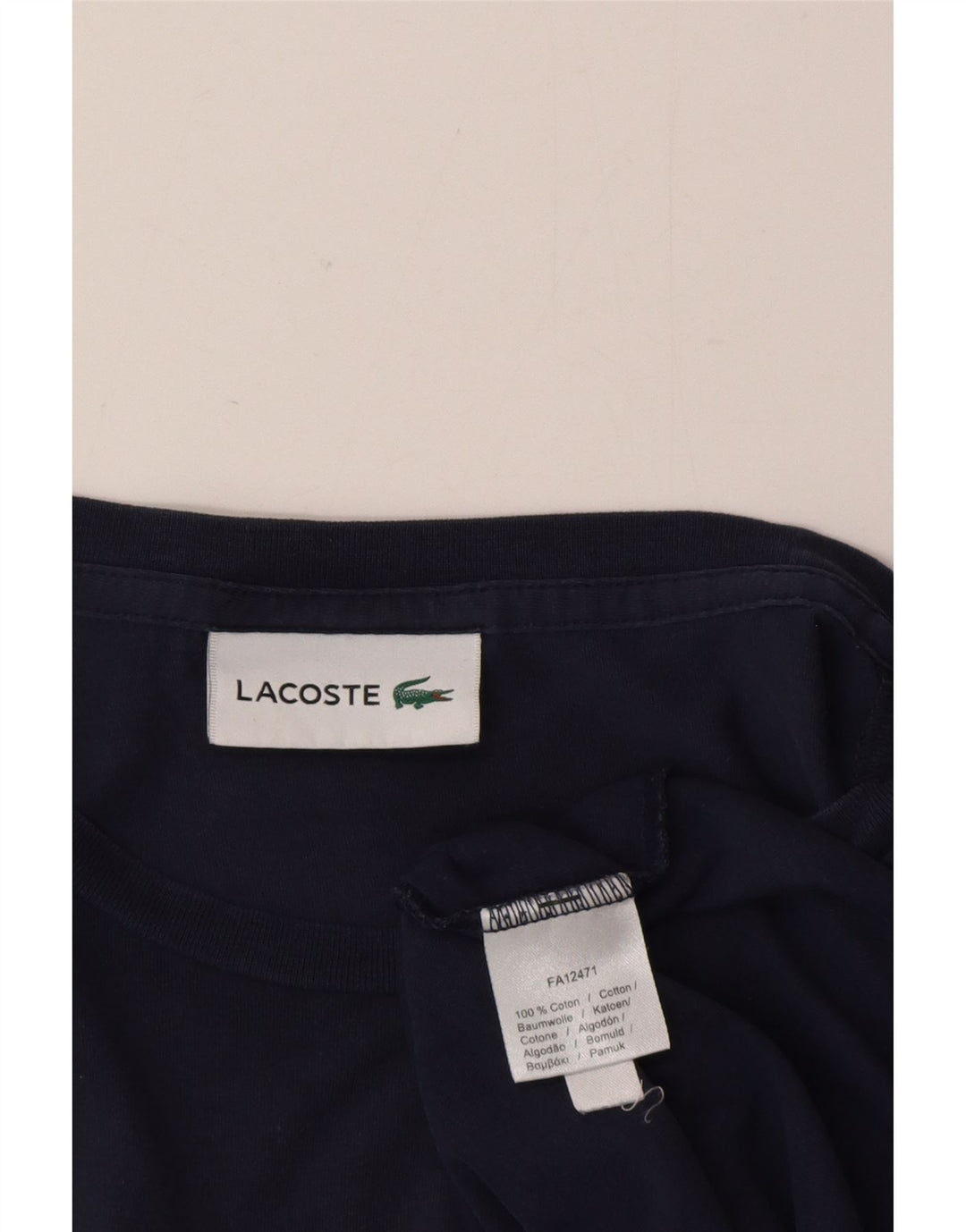 Camiseta masculina Lacoste grande algodão azul marinho