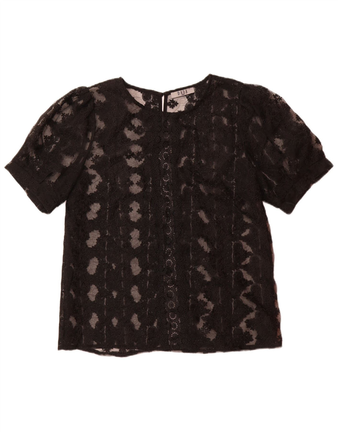 Blusa feminina DADA UK 14 grande preta floral
