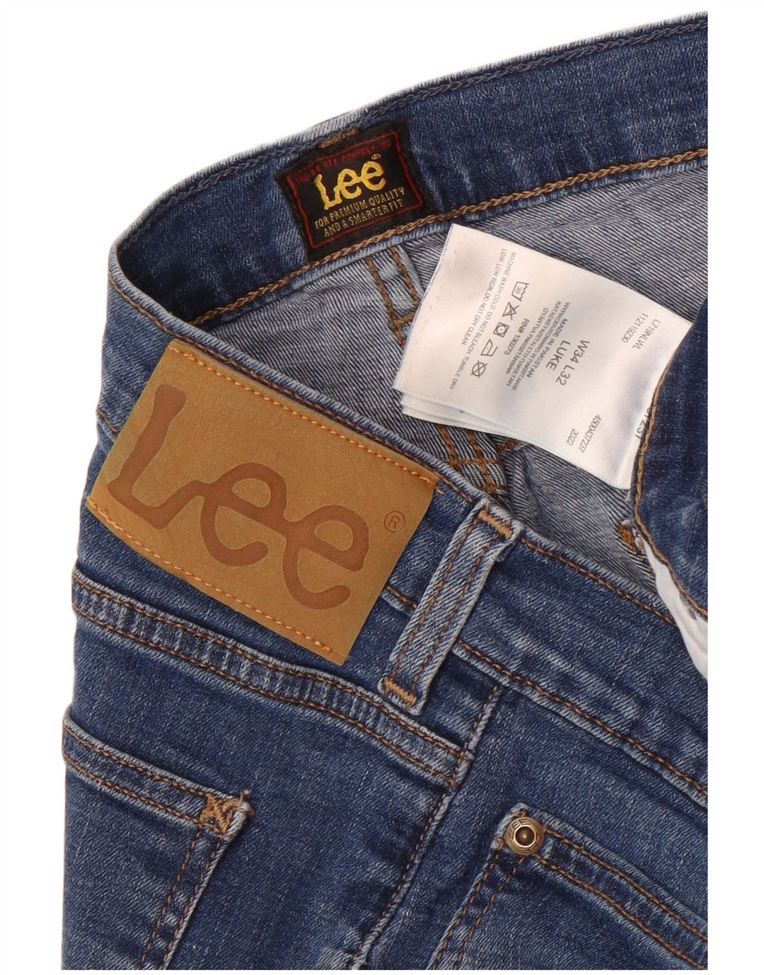 Lee Mens Luke Slim Jeans W34 L32 Azul Algodão