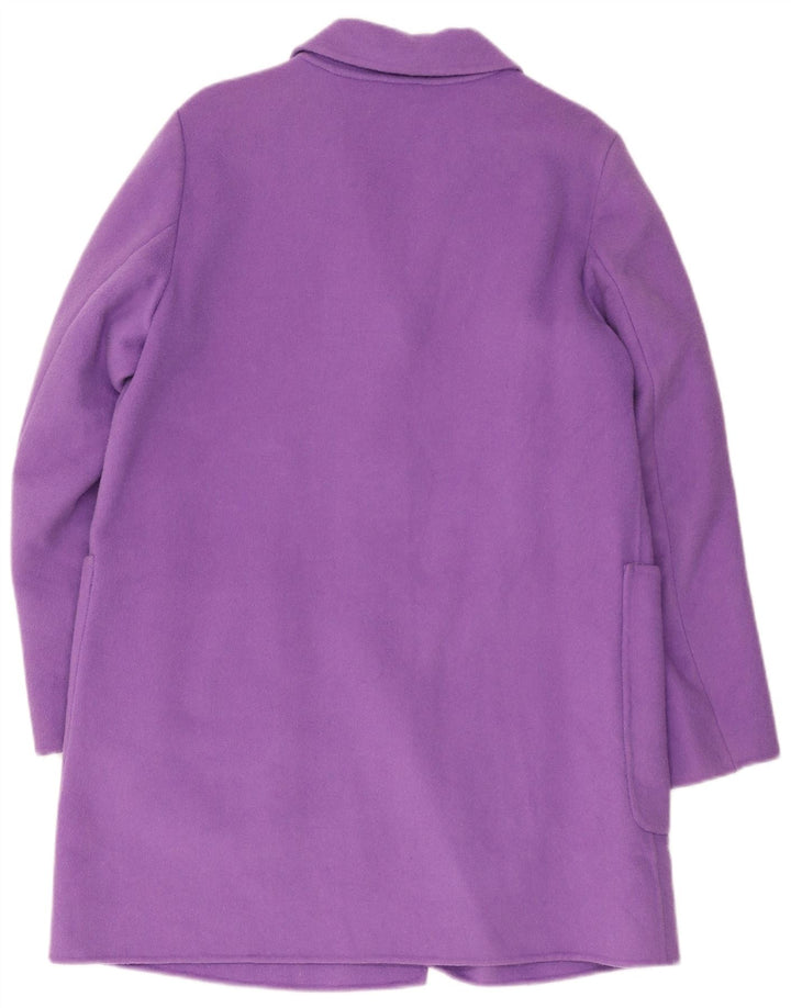 Sobretudo feminino Benetton UK 14 grande lã roxa
