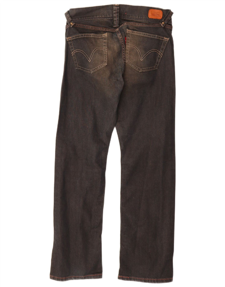 Calça jeans feminina Levi's 504 Slouch Straight US 8 médio W29 L30 azul marinho