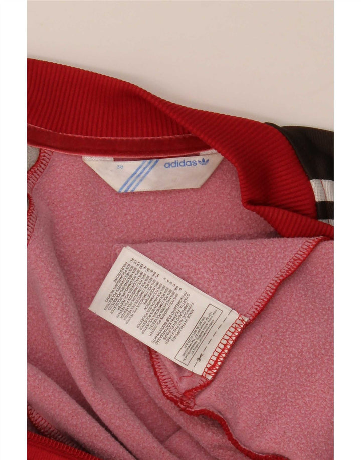 Adidas Womens Tracksuit Top Jacket IT 38 XS Vermelho Colourblock Poliamida
