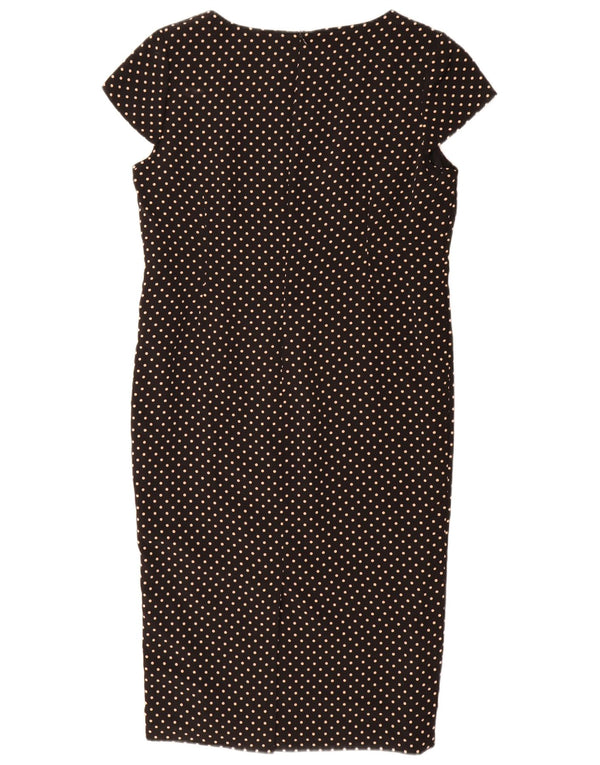 Minuet Womens Sheath Dress UK 16 Large Black Polka Dot Polyester