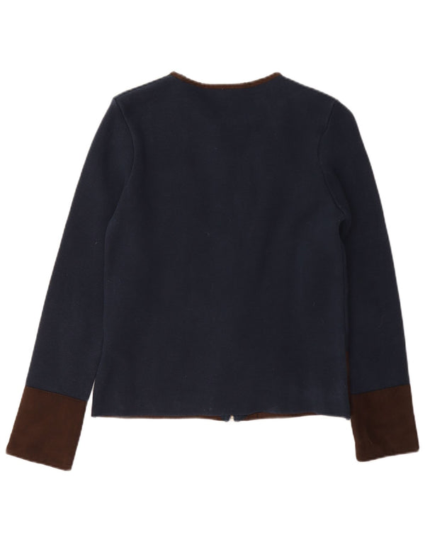 US Polo Assn. Suéter Cardigan Feminino UK 6 XS Azul Marinho Colorblock
