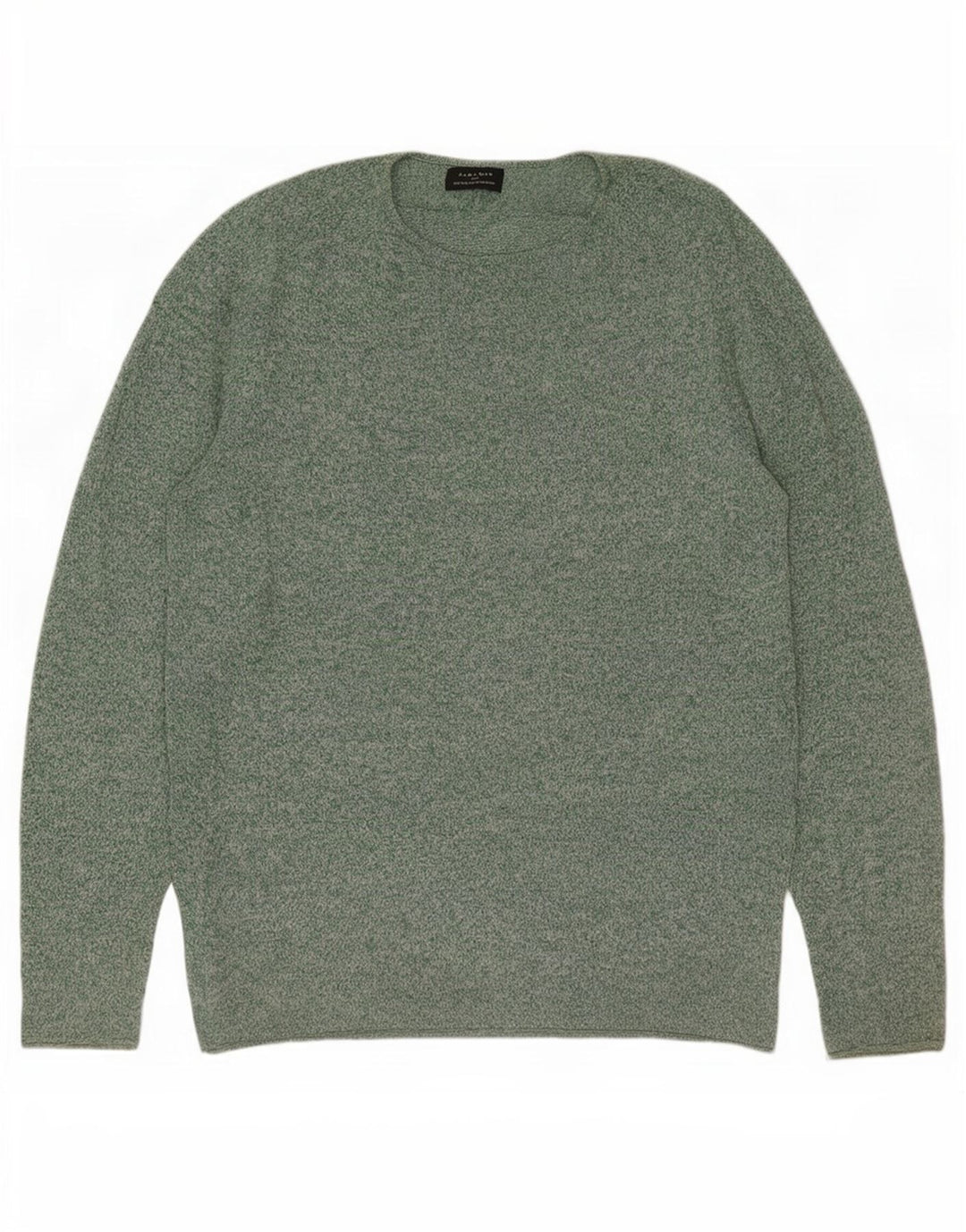 Zara Suéter masculino com gola canoa grande verde manchado