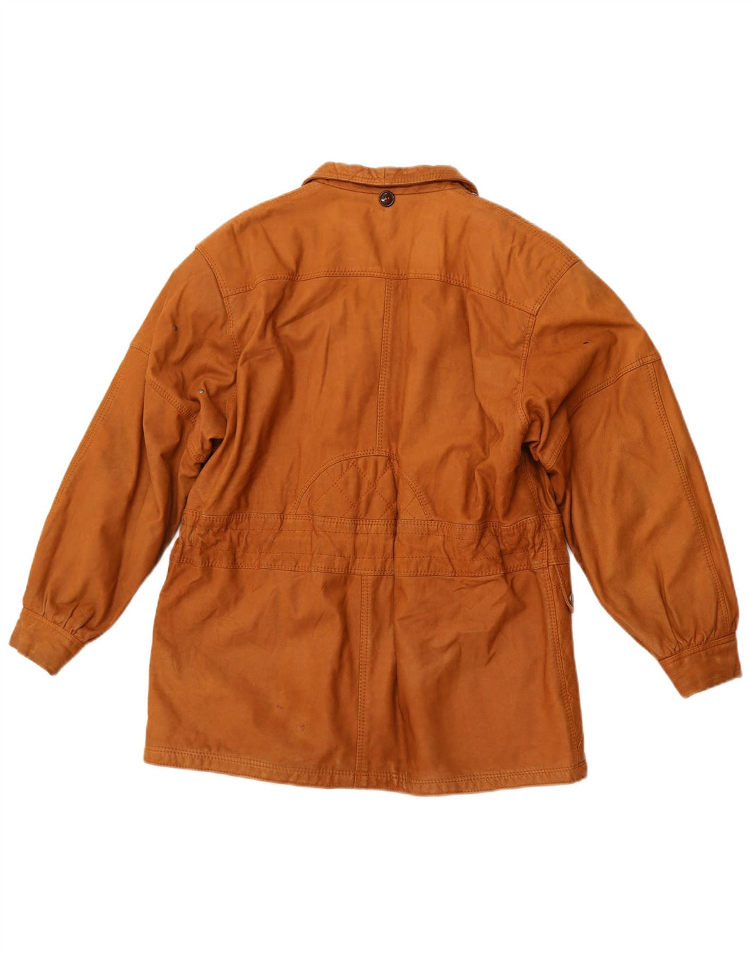 Jaqueta de couro feminina VINTAGE Reino Unido 6 grande couro marrom